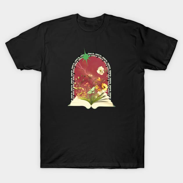 flowers growing from book T-Shirt by M4Dshop